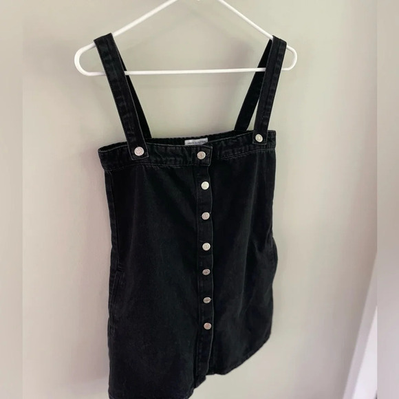 Urban Outfitters Aria Black Denim Overall Dress - Small - Picture 8 of 15